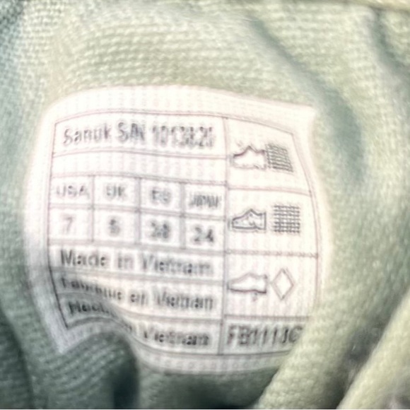 SANUK WOMENS 7 OLIVE GREEN CHUKKAS VEE K SHAWN BOAT BOOT SHOES - Picture 7 of 7